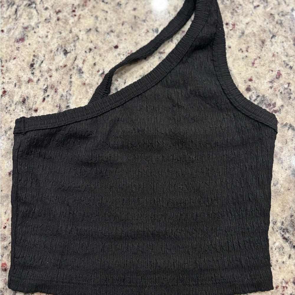 American Eagle Outfitters Black Asymmetrical Tank Top